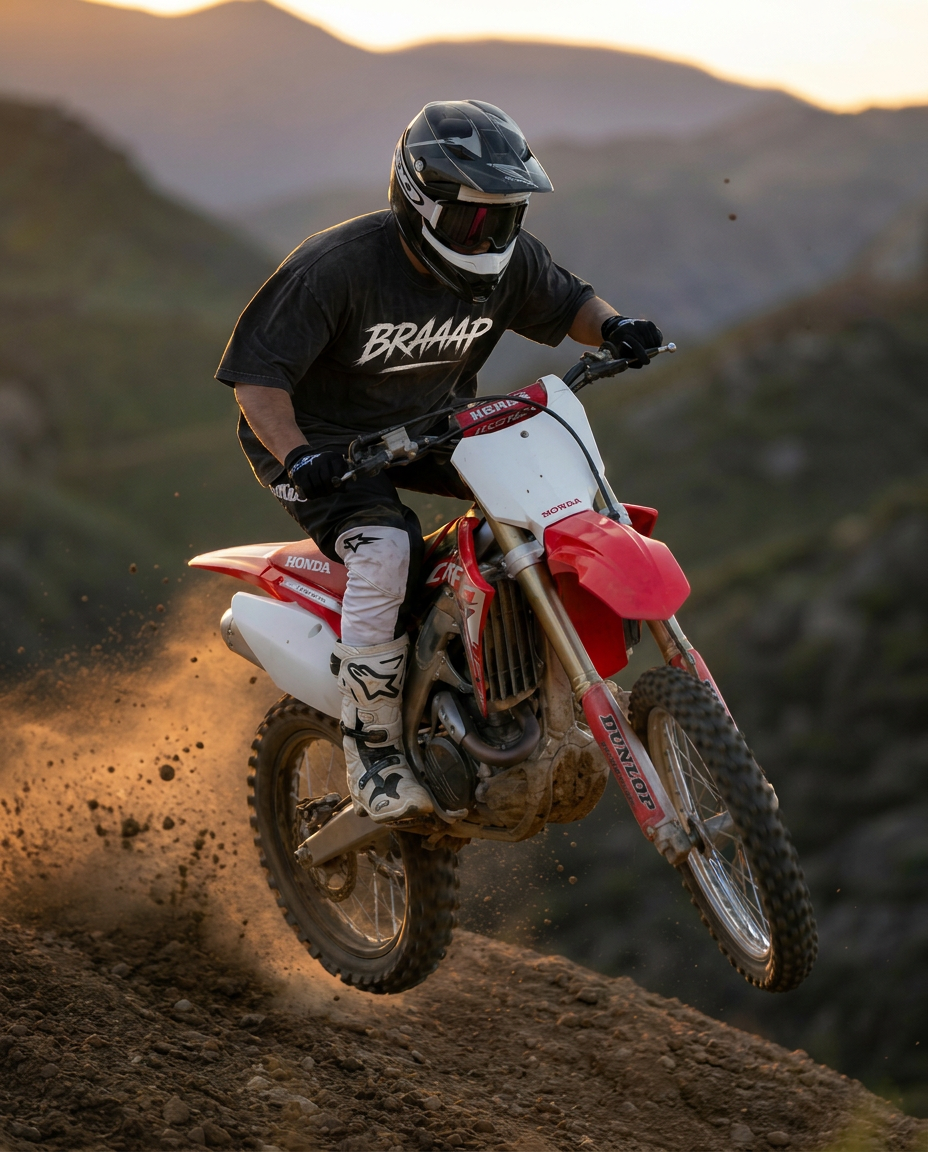 BRAAAP rider wearing merch in the wild