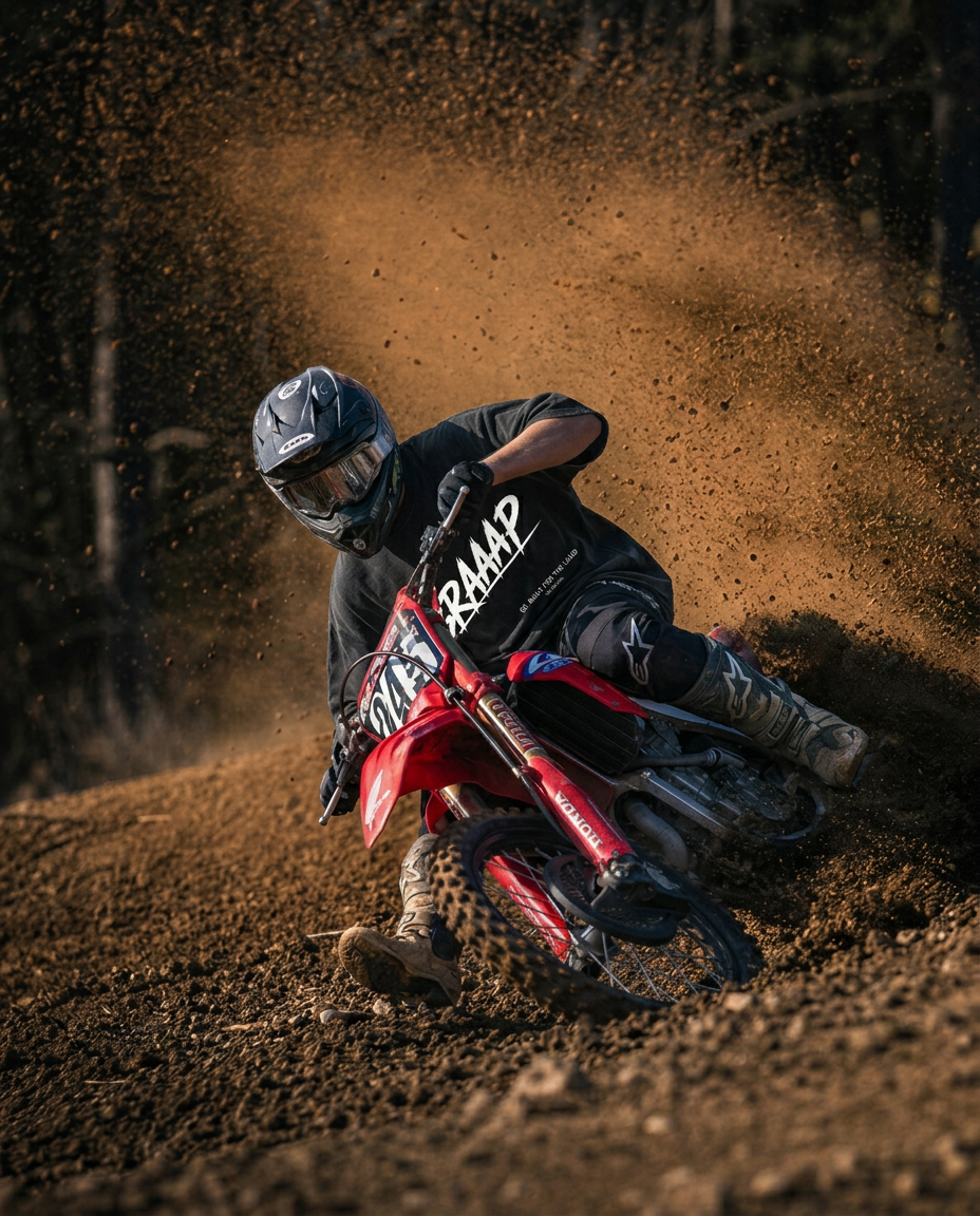BRAAAP rider wearing merch in the wild